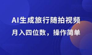 AI生成旅行随拍视频，单号月入四位数，操作简单可矩阵-羽哥资源星球
