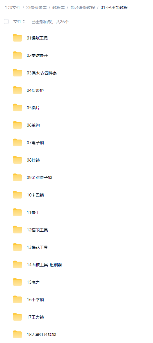 图片[3]-锁匠门锁维修视频教程大全-羽哥资源星球
