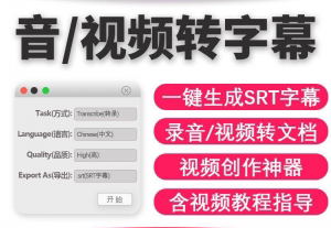 音视频转字幕软件工具包不限次数永久免费win系统适用-羽哥资源星球