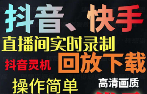 抖音快手直播间实时录屏工具 回放下载-羽哥资源星球